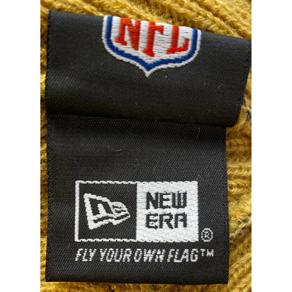 New Era Los Angeles Rams NFL Knit Beanie Hat Cuffed Striped Navy Gold‎ Mens OSFM